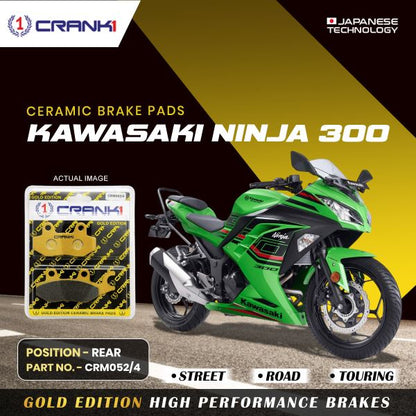CRANK1 Brake Pad For Rear Kawasaki Ninja 300-CRM052/4