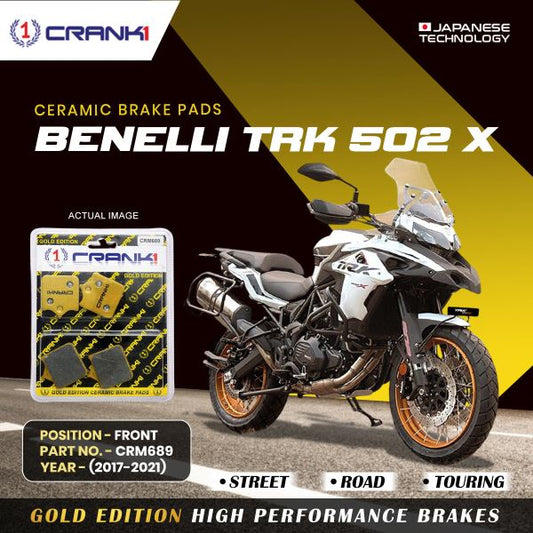 CRANK1 Ceramic Front Brake Pad for Benelli TRK 502 X (2017-2021) - CRM689 (2 Set)