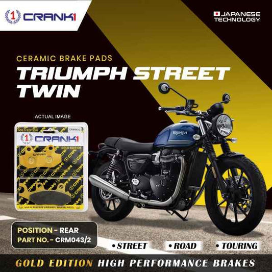 CRANK1 Ceramic Rear Brake Pad for Triumph Street Twin 900 (2019)-CRM043/2