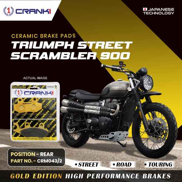 CRANK1 Ceramic Rear Brake Pad for Triumph Street Scrambler 900-CRM043/2