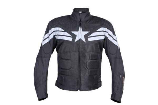 Captain America Riding Jacket Black - Biking Brotherhood
