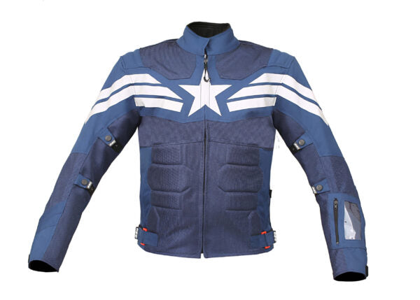 Captain America Riding Jacket Blue – Biking Brotherhood - Riders Junction