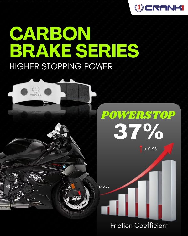 Crank1-Carbon Brake Pads For Triumph Street Twin 900 (2019-2022) – Front – CFB406/4