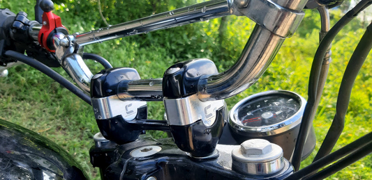 Carbon Racing-1 Inch Straight Handlebar Risers for Interceptor 650 (Black)