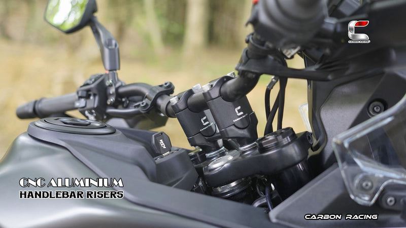 Carbon Racing-40mm Straight Handlebar Risers For KTM Adventure 390/250/X (2025)