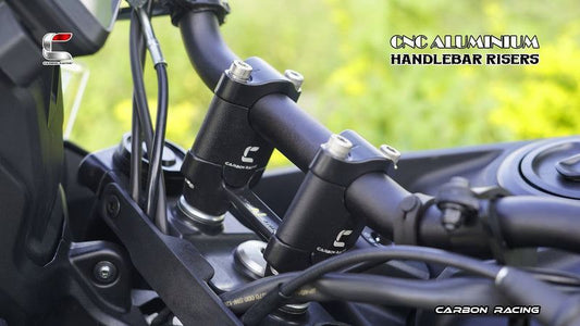 Carbon Racing-40mm Straight Handlebar Risers For KTM Adventure 390250X (2025)