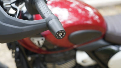 Carbon Racing Aluminium Bar End Sliders For Triumph Scrambler 400X-Black