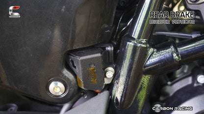 Carbon Racing-Aluminium Rear Brake Reservoir Protector (Black) For KTM Adventure 390250X (2025)