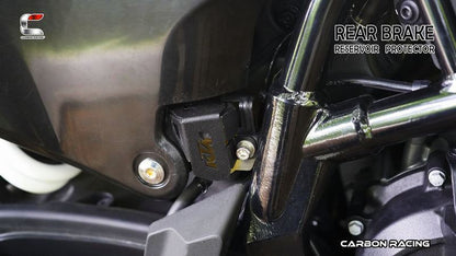 Carbon Racing-Aluminium Rear Brake Reservoir Protector (Black) For KTM Adventure 390250X (2025)
