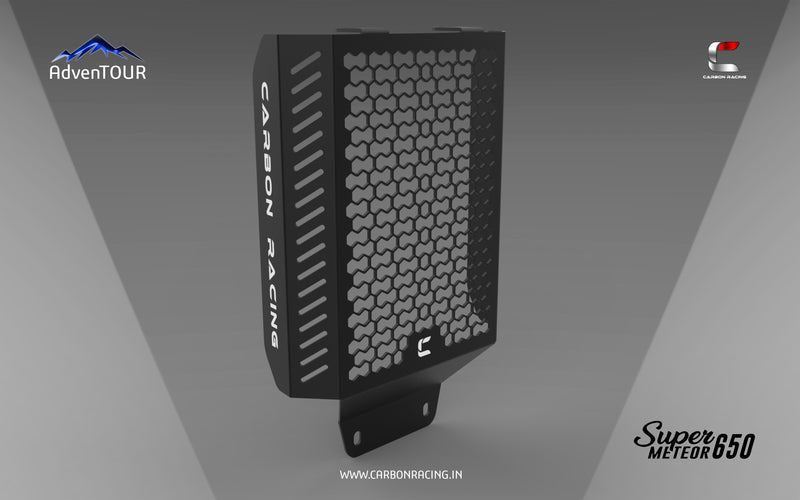 Carbon Racing ELITE Premium Aluminium Radiator Guard For Super Meteor 650-Black