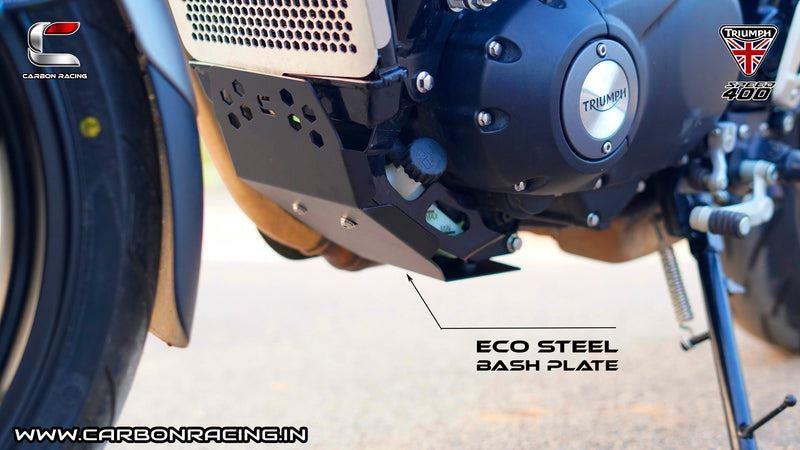 Carbon Racing-Economy Steel Bash PlateSkid Plate For Triumph Speed 400 - Black