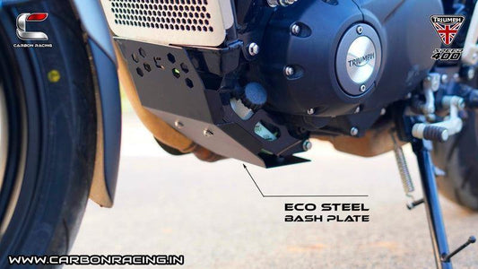 Carbon Racing-Economy Steel Bash PlateSkid Plate For Triumph Speed 400 - Black