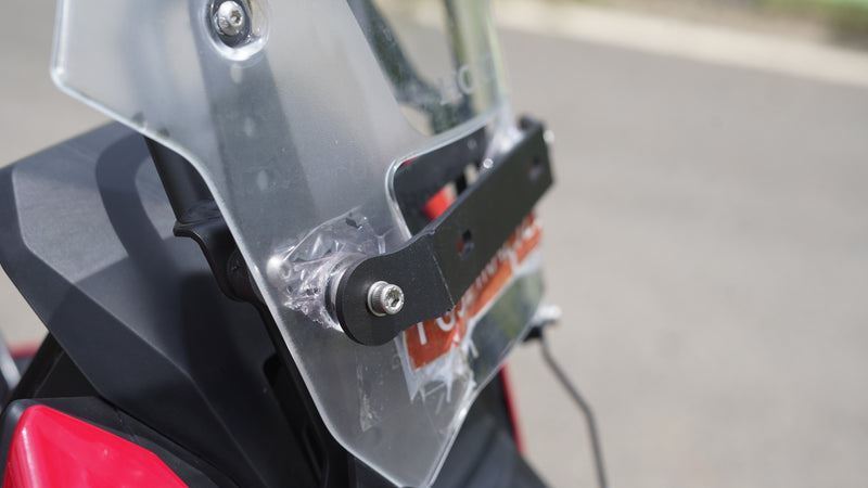 Carbon Racing-Number Plate Holder Over the Stock Windshield for NX 500