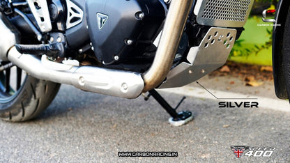 Carbon Racing Premium Skid Plate Silver for Triumph Speed 400