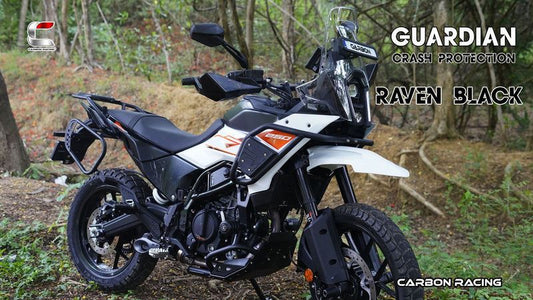 Carbon Racing “Guardian” Rally Protection Combo-Black Set + Silver Bash Plate for KTM ADV 250/390/X (2025)