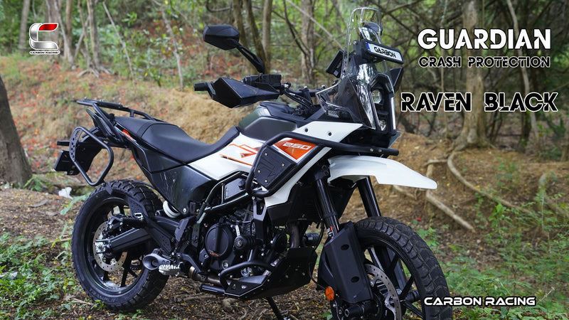 Carbon Racing “Guardian” Rally Protection Combo-Black Set + Silver Bash Plate for KTM ADV 250/390/X (2025)