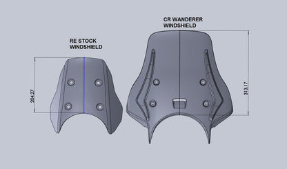 Carbon Racing "wanderer" Premium Touring Windshield For Guerrilla 450 - Clear
