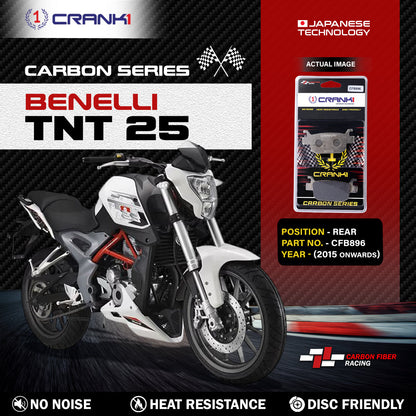 Carbon Brake Pads For Benelli TNT 25 (2015 Onwards) - Rear - CFB896 - 1 Set - CRANK1