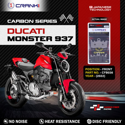 Carbon Brake Pads For Ducati Monster 937 (2022) - Front - CFB036 - 2 Sets - CRANK1