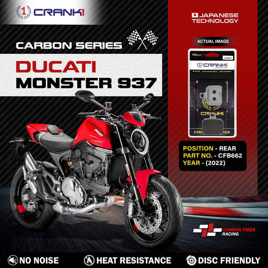 Carbon Brake Pads For Ducati Monster 937 (2022) - Rear - CFB662 - 1 Set - CRANK1