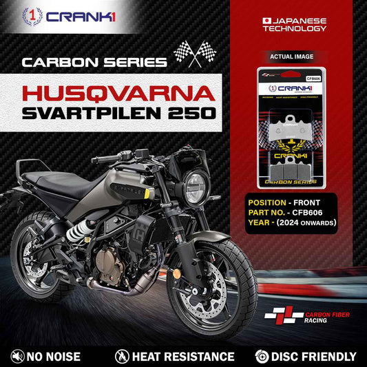 Carbon Brake Pads For Husqvarna Svartpilen 250 (2024 Onwards) - Front - CFB606 - 1 Set - CRANK1