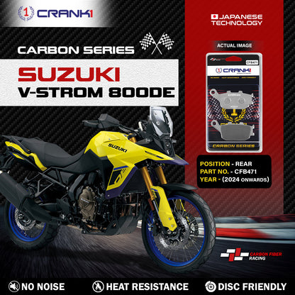 Carbon Brake Pads For Suzuki V-Strom 800DE (2024 Onwards) - Rear - CFB471 - 1 Set - CRANK1