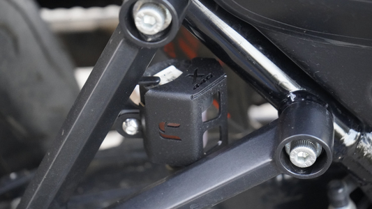 Carbon Racing Aluminium Rear Brake Reservoir Protector for Harley X440 - Black - CRH440