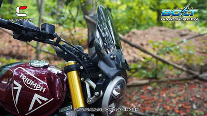 Carbon Racing BOLT Windscreen For Triumph Speed 400 - Smoked (Windshield + Integrated GPS Mount + Number Plate Holder) - CRSPEED400
