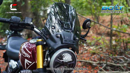 Carbon Racing BOLT Windscreen For Triumph Speed 400 - Smoked (Windshield + Integrated GPS Mount + Number Plate Holder) - CRSPEED400