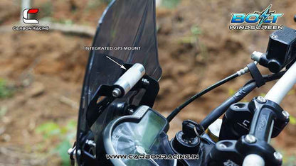 Carbon Racing BOLT Windscreen For Triumph Speed 400 - Smoked (Windshield + Integrated GPS Mount + Number Plate Holder) - CRSPEED400