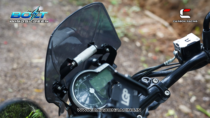 Carbon Racing BOLT Windscreen for Triumph T4 - Smoked (Windshield + Integrated GPS Mount + Number Plate Holder)