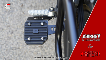 Carbon Racing "JOURNEY" Premium Pillion Footrest with Traction Top for Yamaha XSR 155 - CRXSR155
