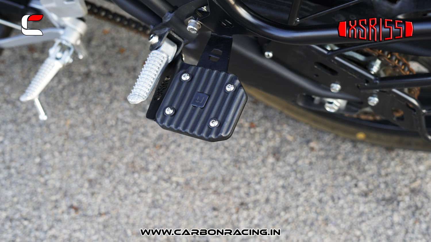Carbon Racing "JOURNEY" Premium Pillion Footrest with Traction Top for Yamaha XSR 155 - CRXSR155