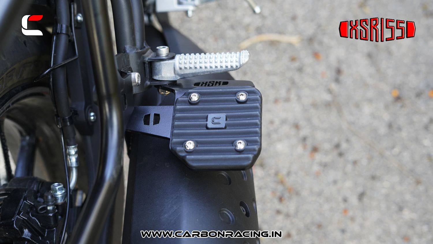 Carbon Racing "JOURNEY" Premium Pillion Footrest with Traction Top for Yamaha XSR 155 - CRXSR155
