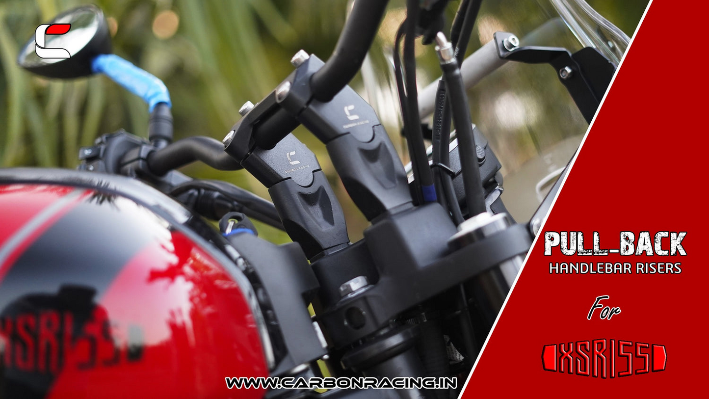 Carbon Racing REACH - Inclined Handlebar Riser for Yamaha XSR 155 - Black - CRXSR155