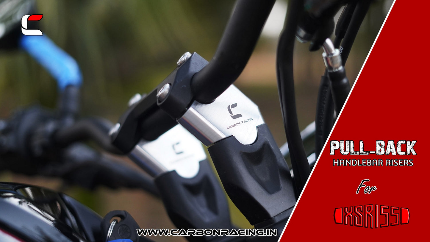 Carbon Racing REACH - Inclined Handlebar Riser for Yamaha XSR 155 - Silver - CRXSR155