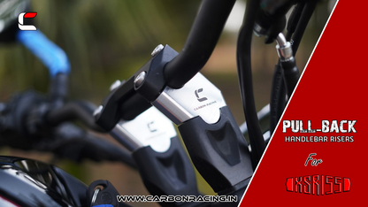 Carbon Racing REACH - Inclined Handlebar Riser for Yamaha XSR 155 - Silver - CRXSR155