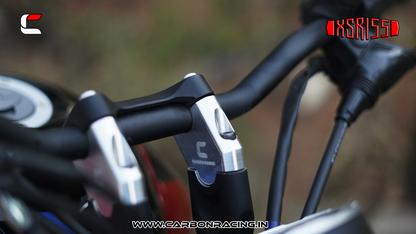 Carbon Racing REACH - Inclined Handlebar Riser for Yamaha XSR 155 - Silver - CRXSR155