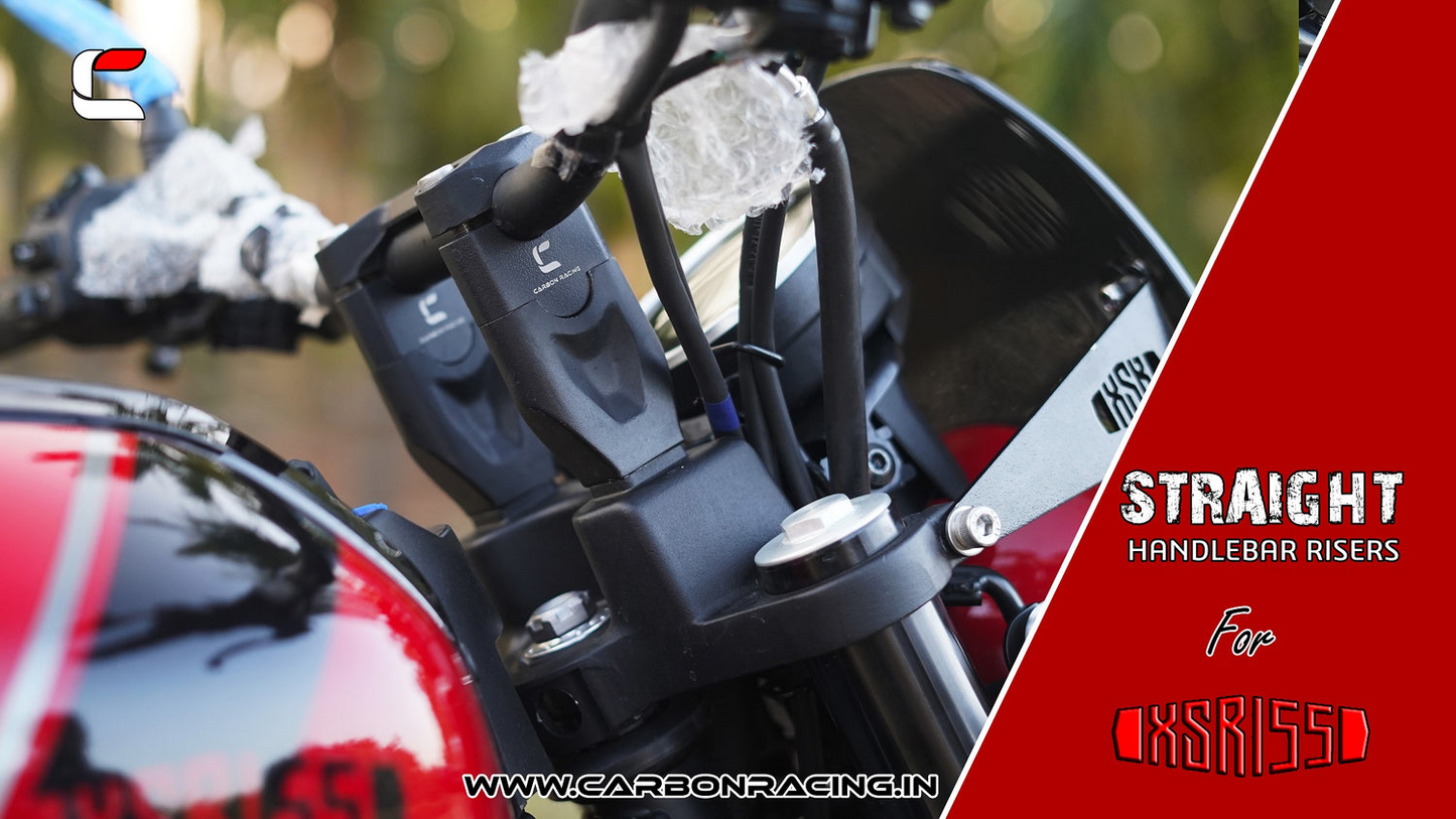 Carbon Racing Straight Handlebar Riser for Yamaha XSR 155 - Black - CRXSR155