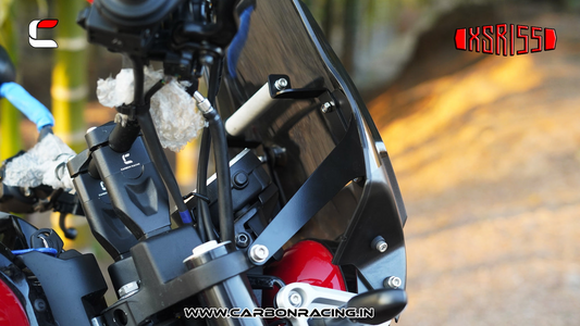 Carbon Racing Straight Handlebar Riser for Yamaha XSR 155 - Black - CRXSR155