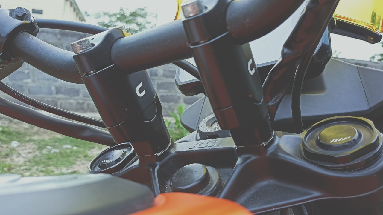 Carbon Racing Straight Handlebar Risers for 390 Adventure - 2 Inch - CRKTMADV