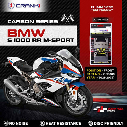 Crank1 Carbon Brake Pads For BMW S 1000 RR M-Sport (2021-2022) - Front - CFB069 - 2 Sets