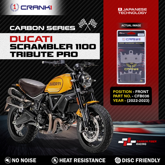 Carbon Brake Pads For Ducati Scrambler 1100 Tribute Pro (2022-2023) - Front - CFB036 - 2 Sets CRANK1
