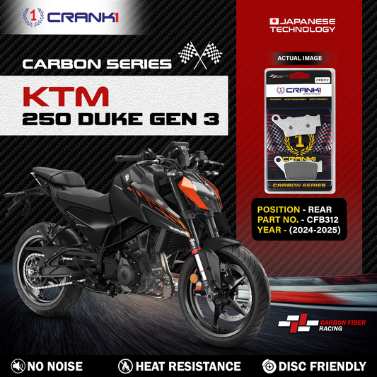 Carbon Brake Pads For KTM 250 Duke GEN3 (2024-2025) - Rear - CFB312 - 1 Set - CRANK1