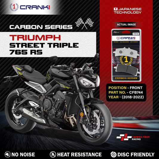 Carbon Brake Pads For Triumph Street Triple 765 RS (2018-2022) - Front - CFB744 - 2 Sets - CRANK1