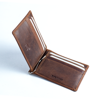 Carbonado Bifold Wallet Money Clip (Brown)
