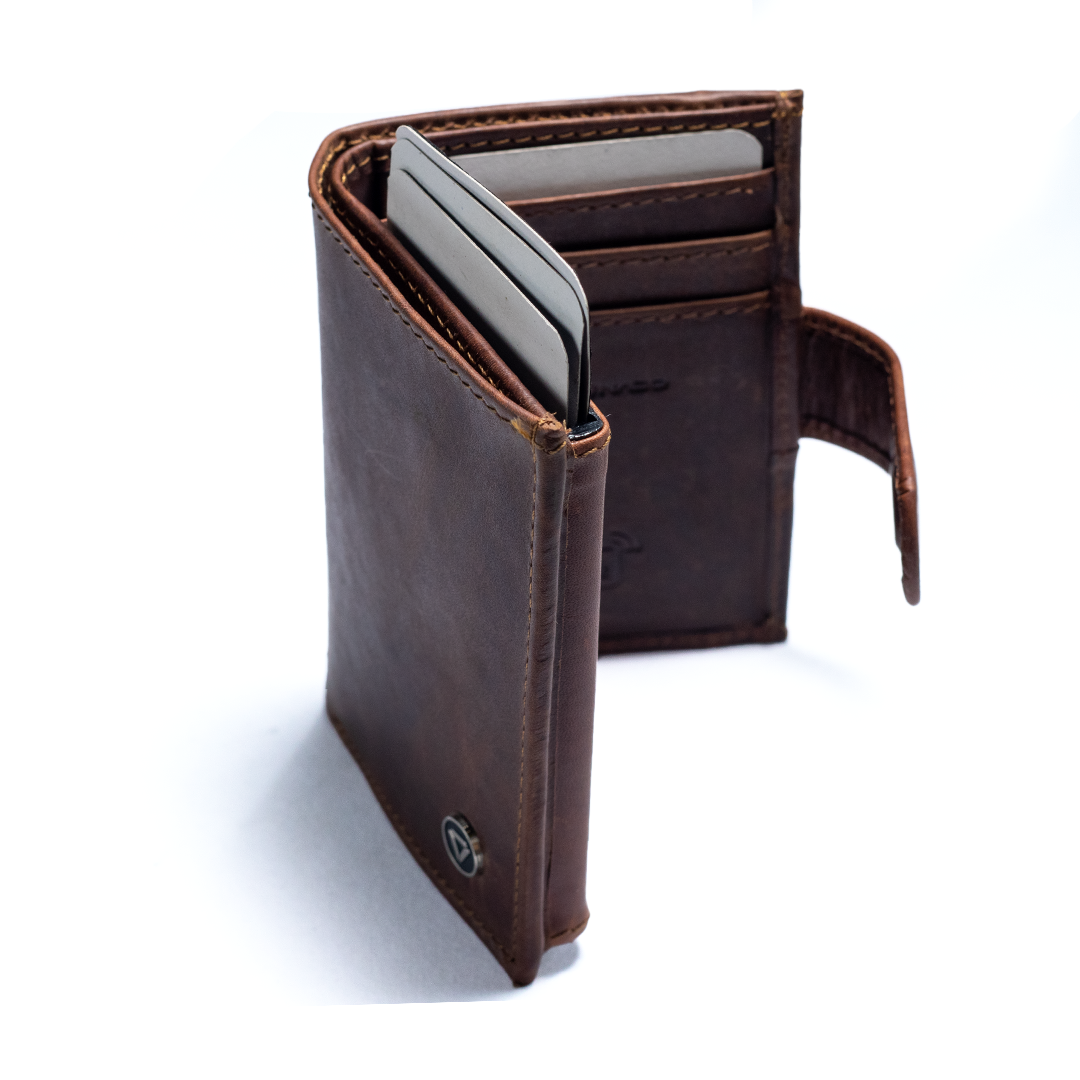 Carbonado Popup Card Bifold Wallet (Brown)