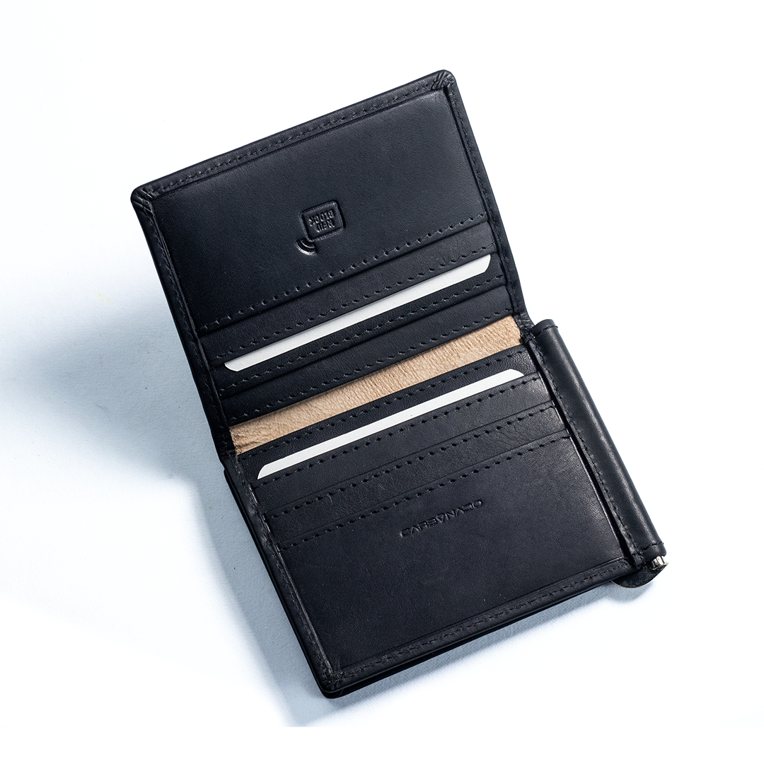 Carbonado Tri Fold Money Clip Wallet (Black)