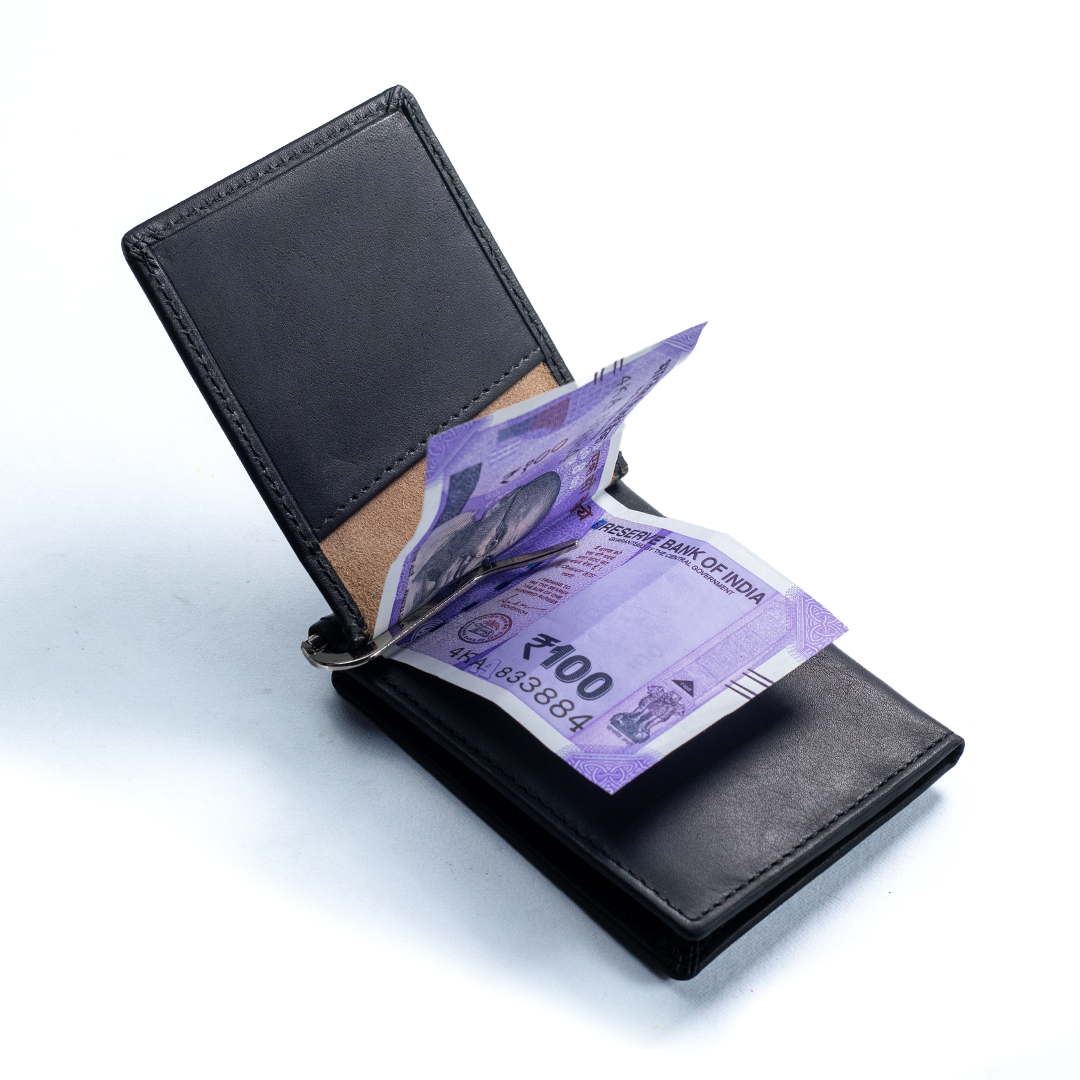 Carbonado Tri Fold Money Clip Wallet (Black)