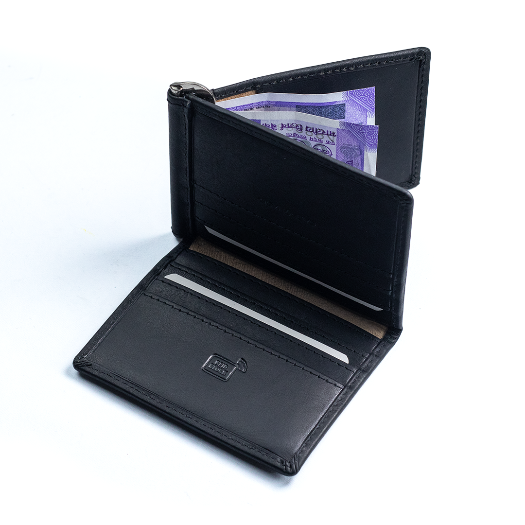 Carbonado Tri Fold Money Clip Wallet (Black)